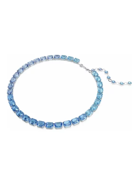 Lniany naszyjnik Swarovski gradientowy do tenisa niebieski