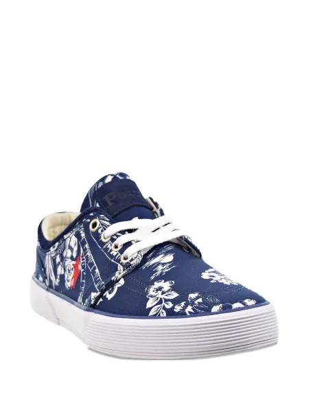 Sneakerși Polo Ralph Lauren din piele slip-on în carouri alb