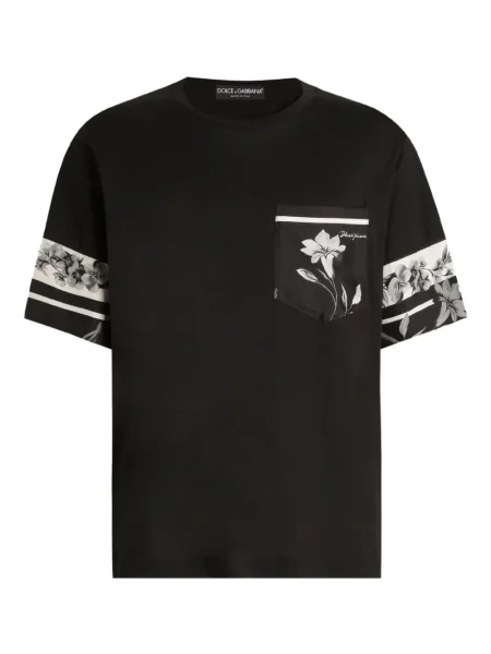 Tricou Dolce & Gabbana cu model floral negru