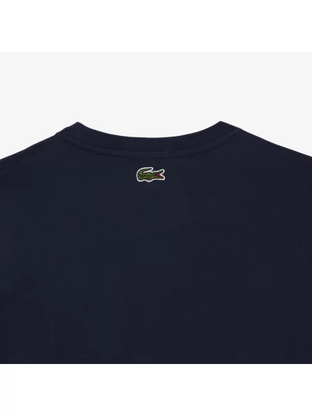 Lacoste Unisex T-Shirt Regular Fit Z Okrągłym Dekoltem granatowa