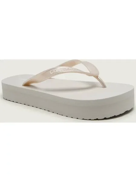 Női flip-flop papucsok Calvin Klein Flatform silver. Méret: 39 EU szürke