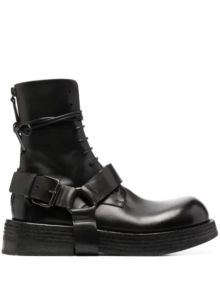 Botine Marsell cu șireturi din piele negru