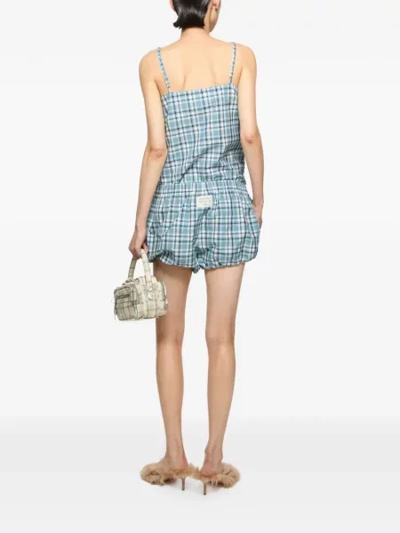Pantaloni scurți Acne Studios în carouri albastru