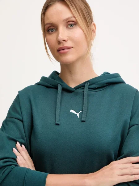 Однотонный свитер Puma с капюшоном зеленый