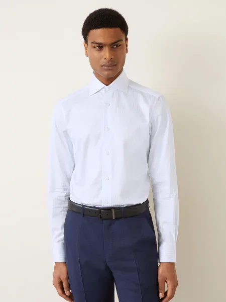 Zegna Koszula Regular Fit blau biała