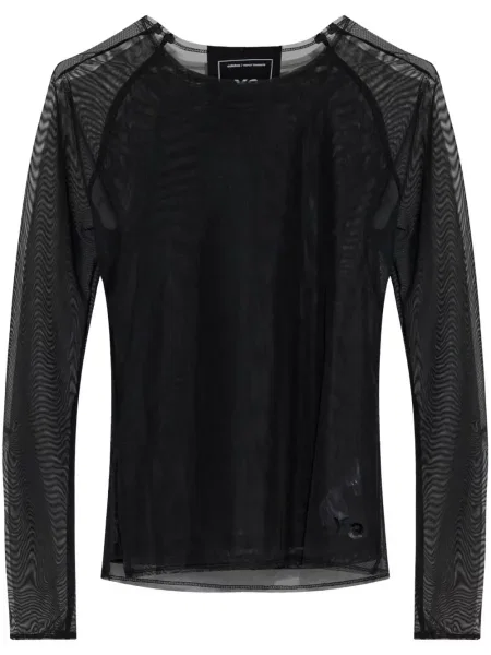 Top Y-3 plasă lung negru