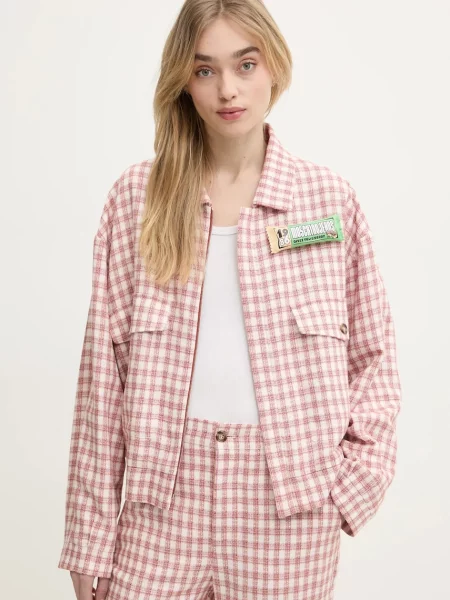 Moschino Jeans geaca din amestec de lana de tranzitie bej