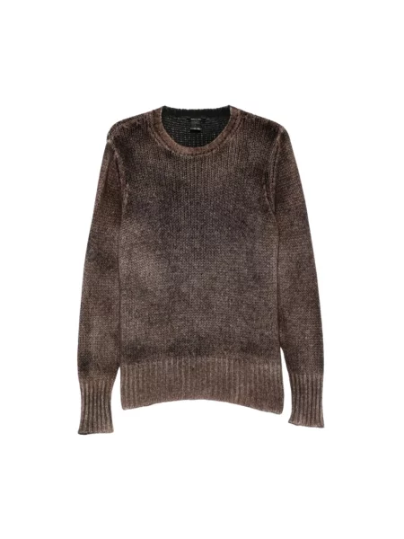 Sweter Avant Toi z przetarciami brązowy