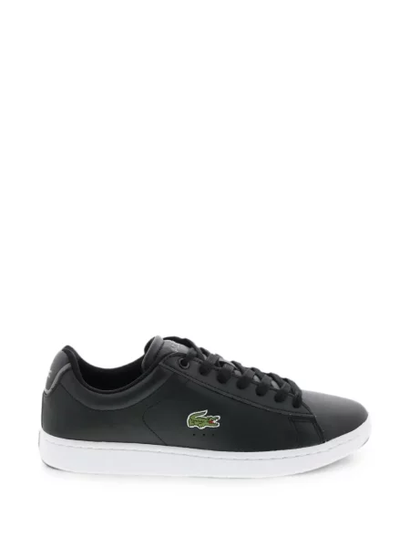 Sneakerși Lacoste cu șireturi din piele negru