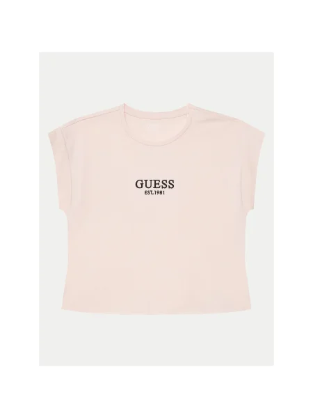 Guess Póló Boxy Fit rózsaszín