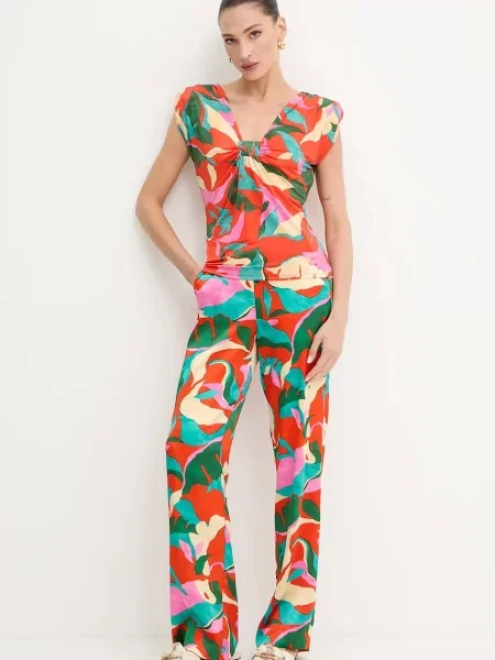 Блузка Morgan візерунок DIRE помаранчевий