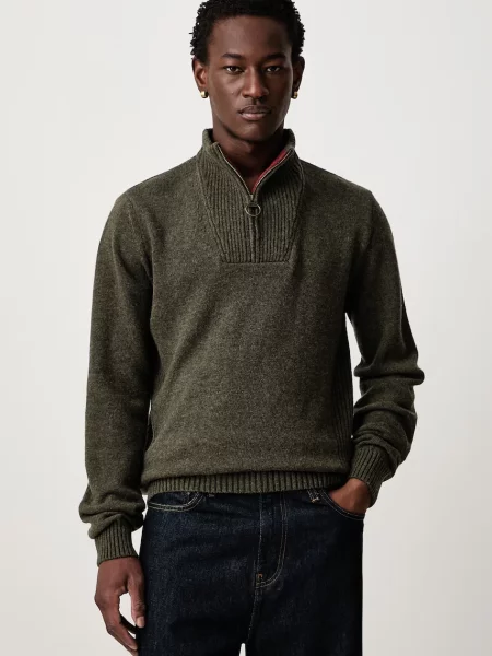 Barbour pulover pentru bărbați din lână NELSON verde