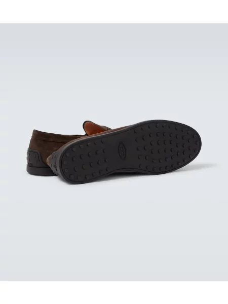 Pantofi loafer Tod's din piele de căprioară maro