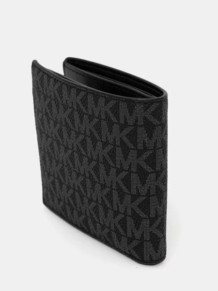 Кожаный кошелек Michael Kors с ремешками черный