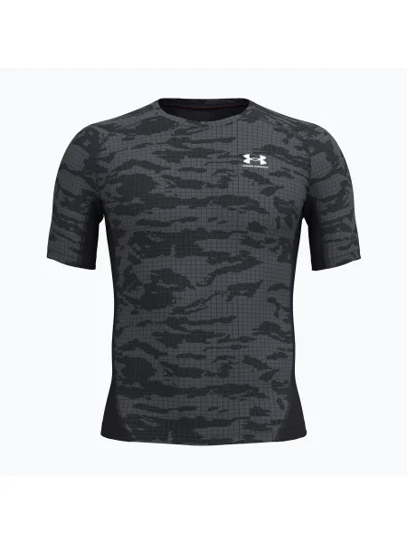 Tricou de antrenament pentru bărbați Under Armour HG Printed black/castlerock/white alb