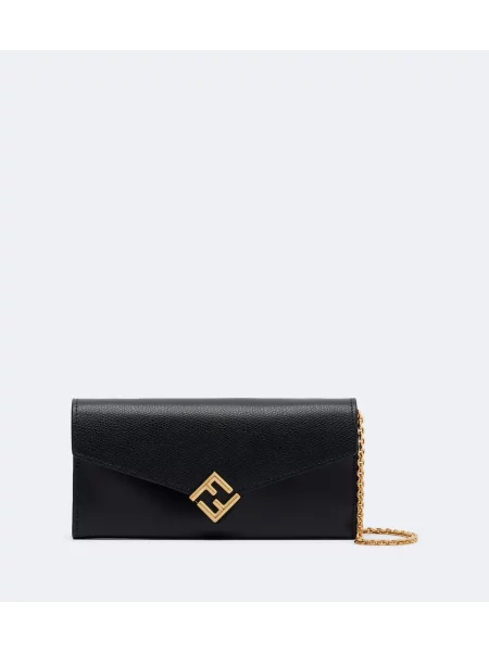 Colier Fendi din piele negru