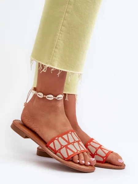 Sandali Fj1 brez pet oranžna