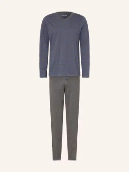 Schiesser Piżama Casual Nightwear grau szara