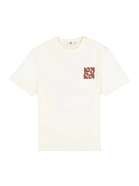 GARCIA Tricou bej / roșu bordeaux / natural alb