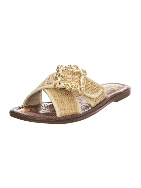 Klapki Sam Edelman skórzane beżowe