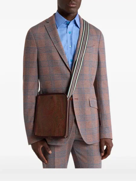 Geantă Etro cu model paisley maro