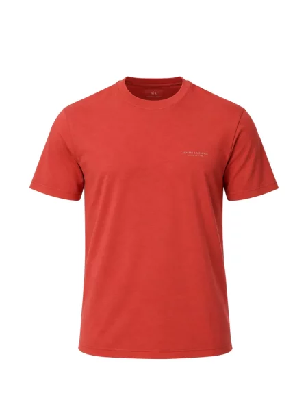 Tricou Armani Exchange cu imagine cu decolteu rotund roșu