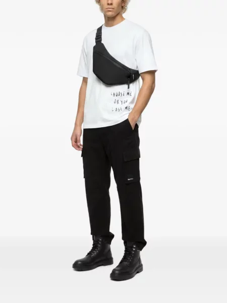 Τσάντα χιαστί Karl Lagerfeld Jeans με αυτόγραφο μαύρο