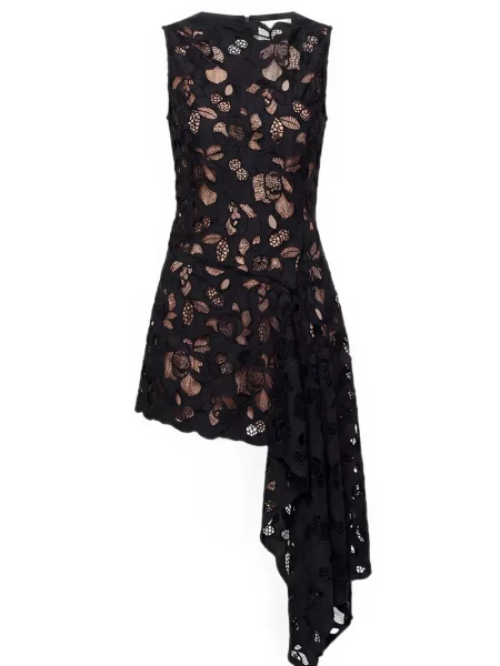 Rochie mini Monse fără mâneci asimetrică negru