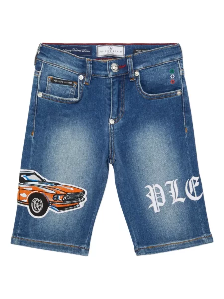 Szorty jeansowe dziecięce Philipp Plein niebieskie