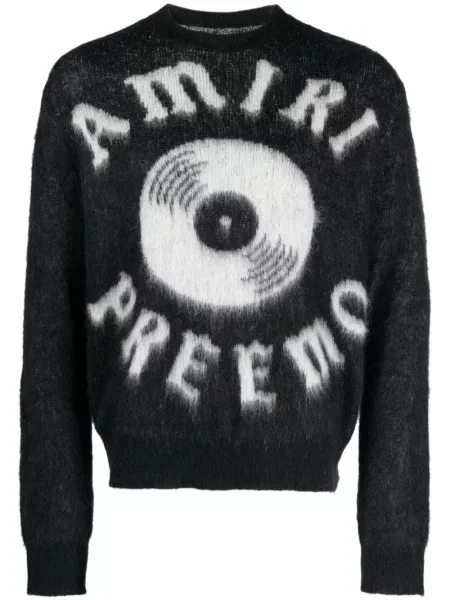 Pulover Amiri cu imagine negru