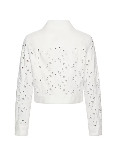 Gulerat geacă de blugi Alice + Olivia clasică alb