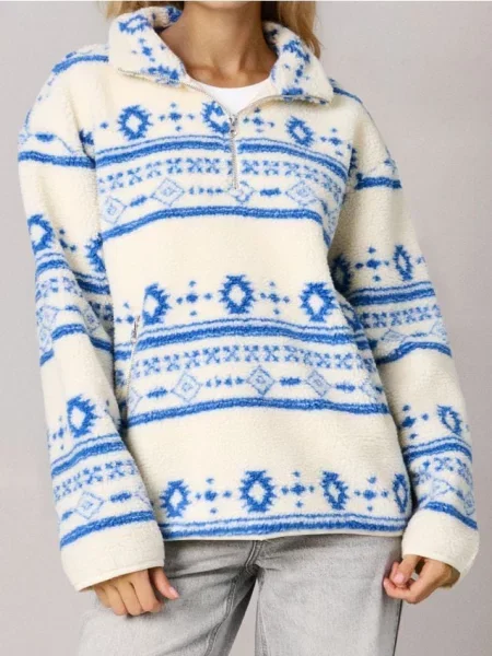 Толстовка sherpa з коміром та різнобарвний