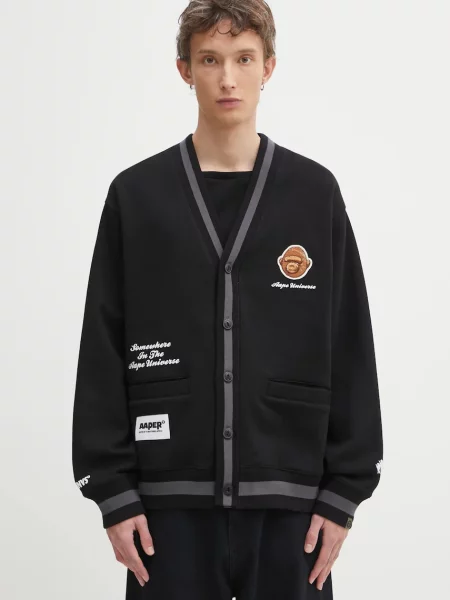 Μπλούζα AAPE Aaper Zip Up μαύρο