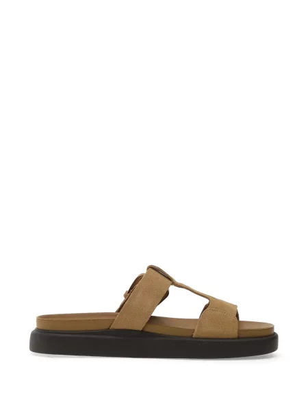 Sandale Clarks fără toc cu cataramă maro