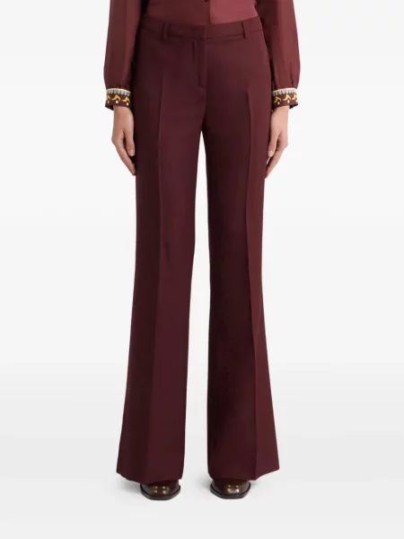 Pantaloni Etro cu model paisley din jacard roșu