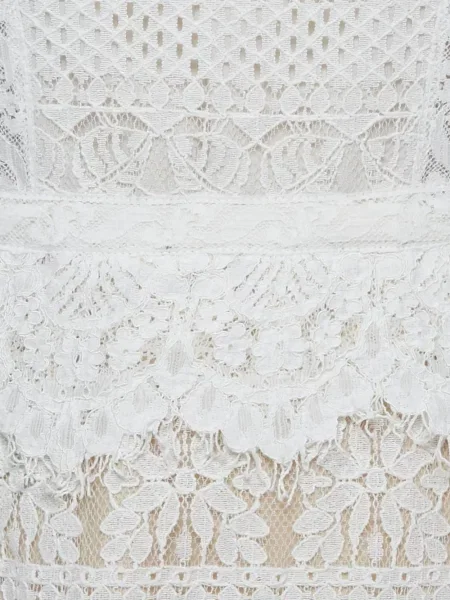 Rochie mini Allsaints din dantelă de costum alb
