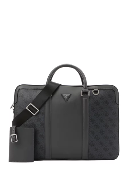 GUESS Taška na notebook MILANO černá šedá