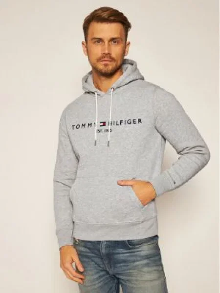 TOMMY HILFIGER Megztinis be užsegimo tamsiai mėlyna / margai pilka / raudona balta