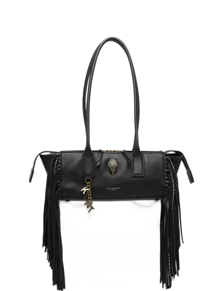 Geantă Kurt Geiger London cu franjuri negru