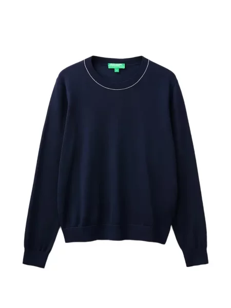 Pulover Benetton cu decolteu rotund albastru