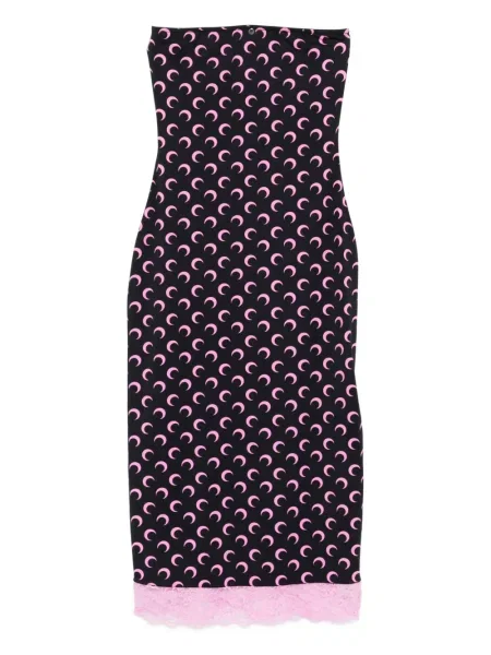 Rochie midi Marine Serre cu imagine din dantelă negru