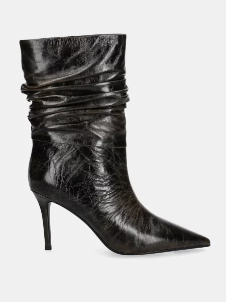 Кожаные ботинки Answear.lab на шпильке коричневые