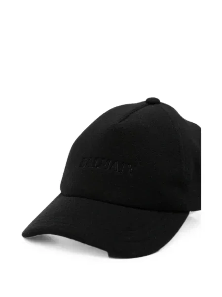 Șapcă Balmain cu broderie de lână negru
