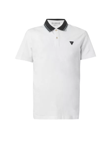 GUESS Tricou bleumarin / albastru porumbel alb