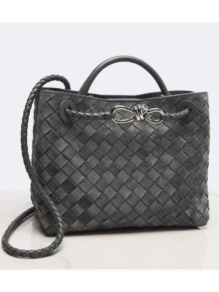Semišový top Bottega Veneta sivá