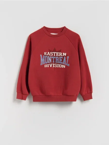 Reserved Bluza z nadrukiem czerwony