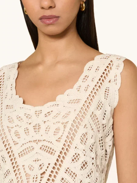 Dzianinowy top Guess beżowy