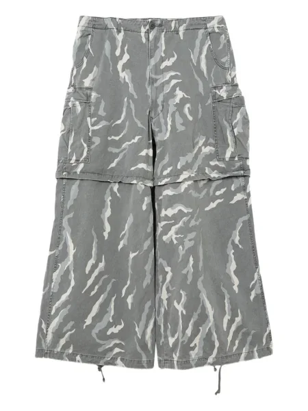 Pantaloni cargo Kamiya cu model camuflaj gri