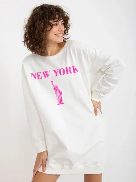 Hanorac Fashionhunters cu inscripții alb