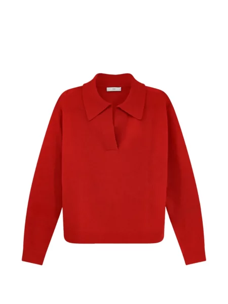Gulerat tricou polo R2w din cașmir roșu